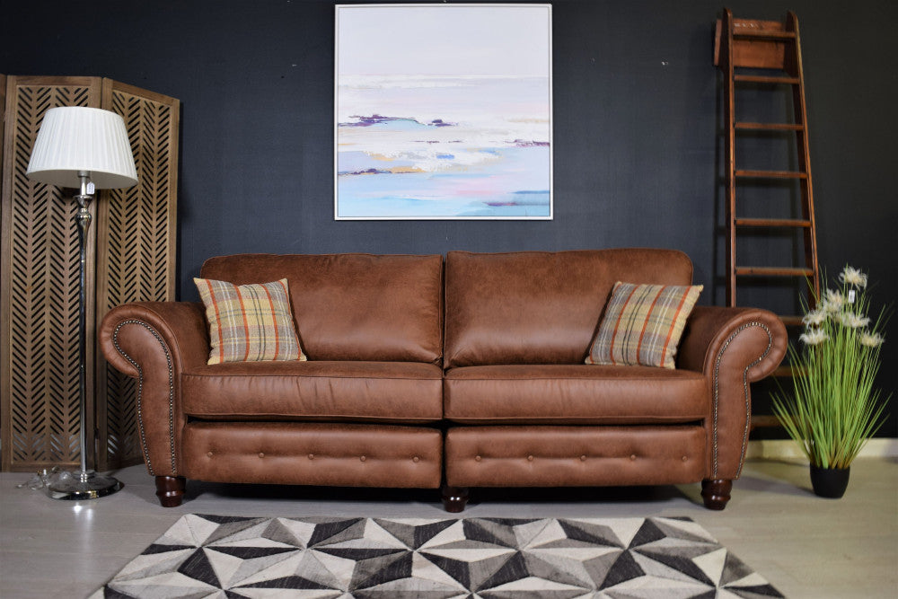 Tan 4 seater deals sofa