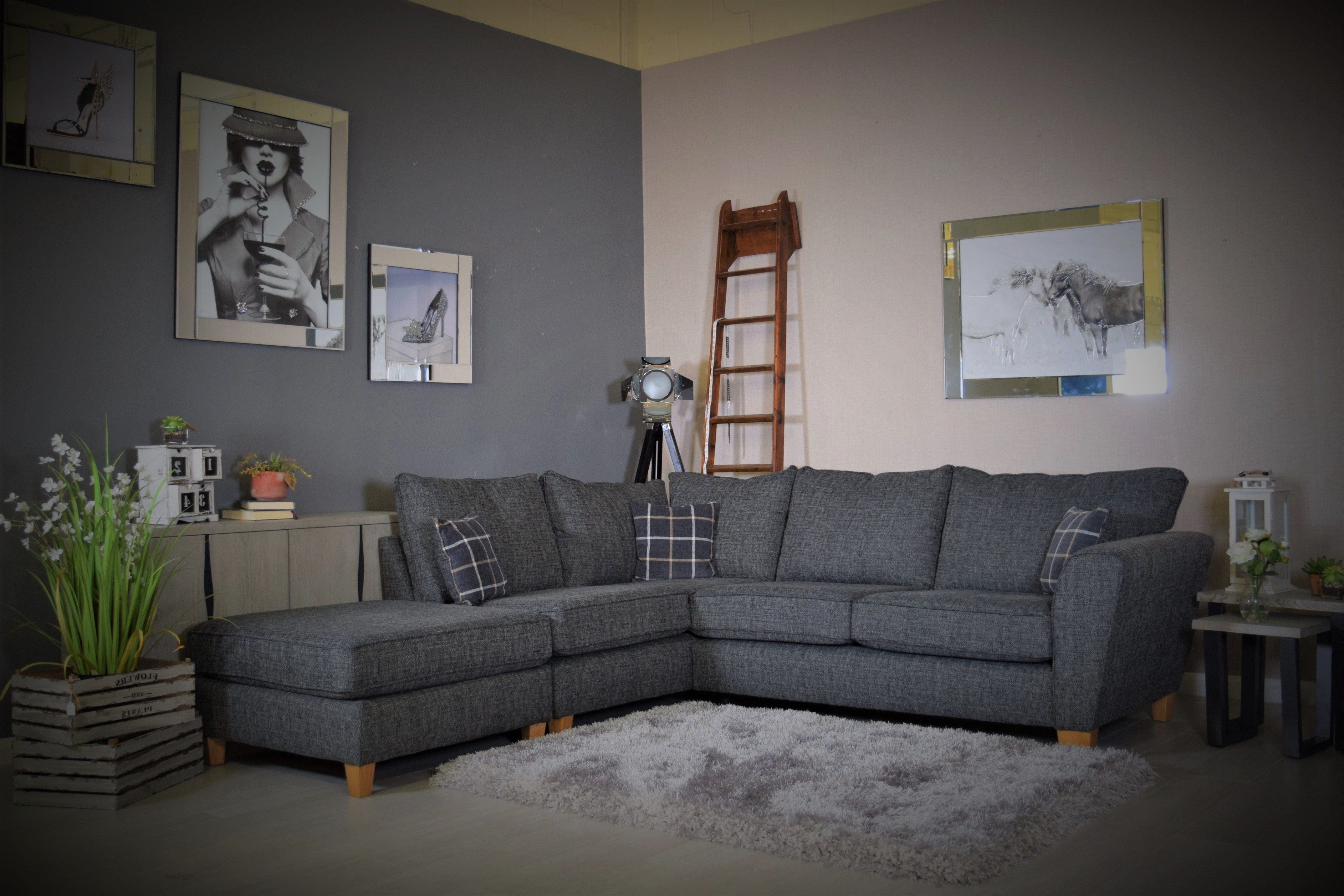 Lucy dark online grey sectional